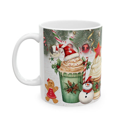 Christmas Holiday Themed Ceramic Mug, 11oz, 15oz