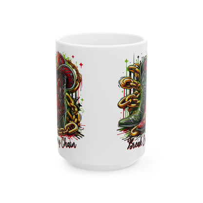 Black History Break Every Chain Boots on the Ground Ceramic Mug, Black Excellence Coffee Cup, Celebrate Black Heritage, 11oz 15oz