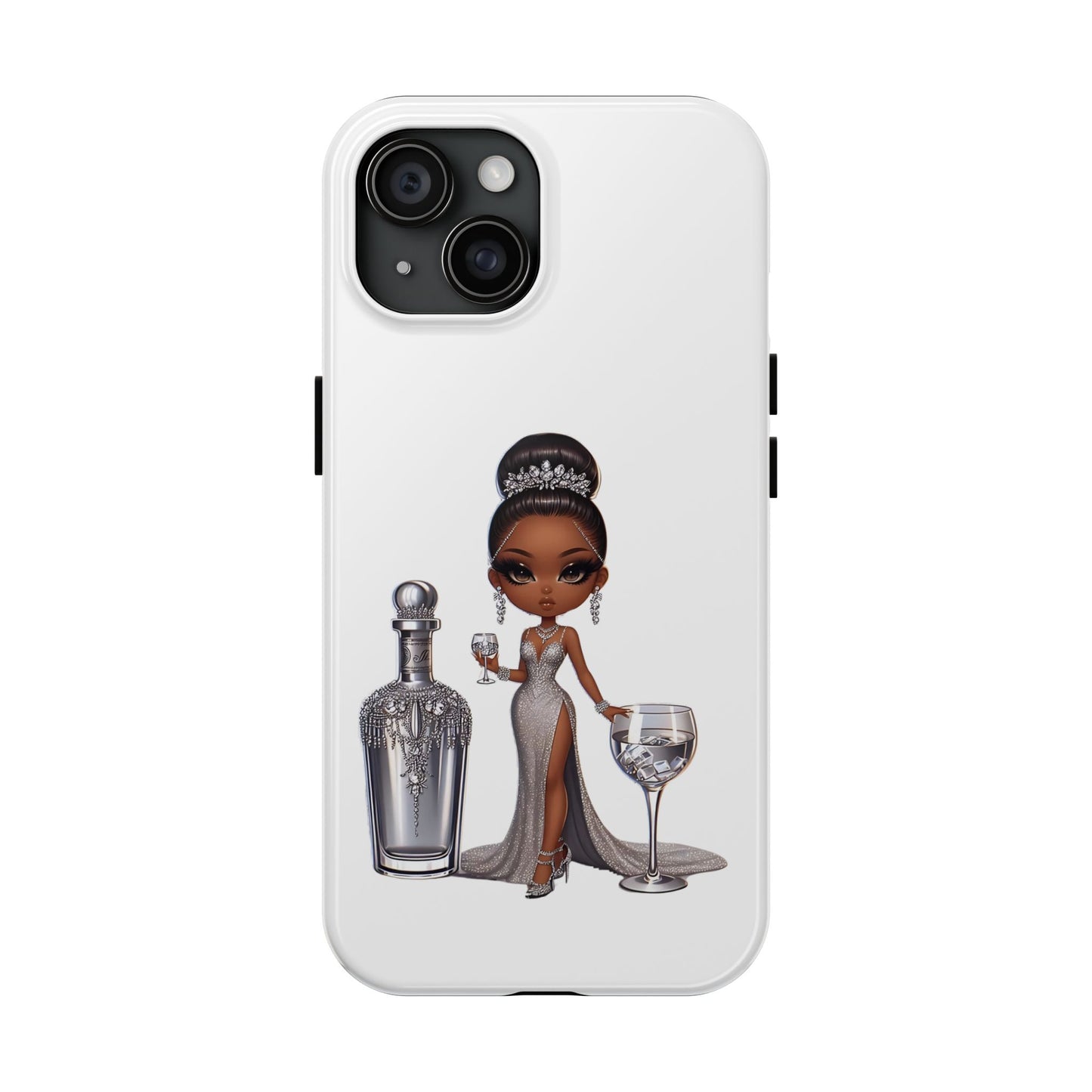 Female Phone Case, Tough Phone Cases for Women, Stylish Phone Protector, Elegant Lady Phone Cover, Fashionable White Phone Case