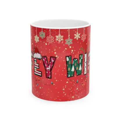 Christmas Mug, Red Ceramic Mug, Wifey Christmas Mug, 11oz, 15oz