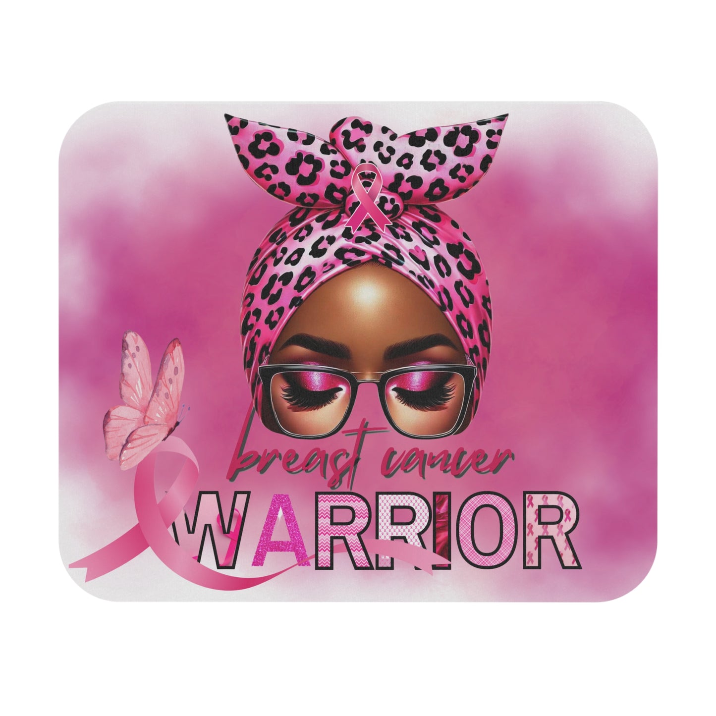Breast Cancer Warrior Mouse Pad, 9x8 in, Breast Cancer Mousepad