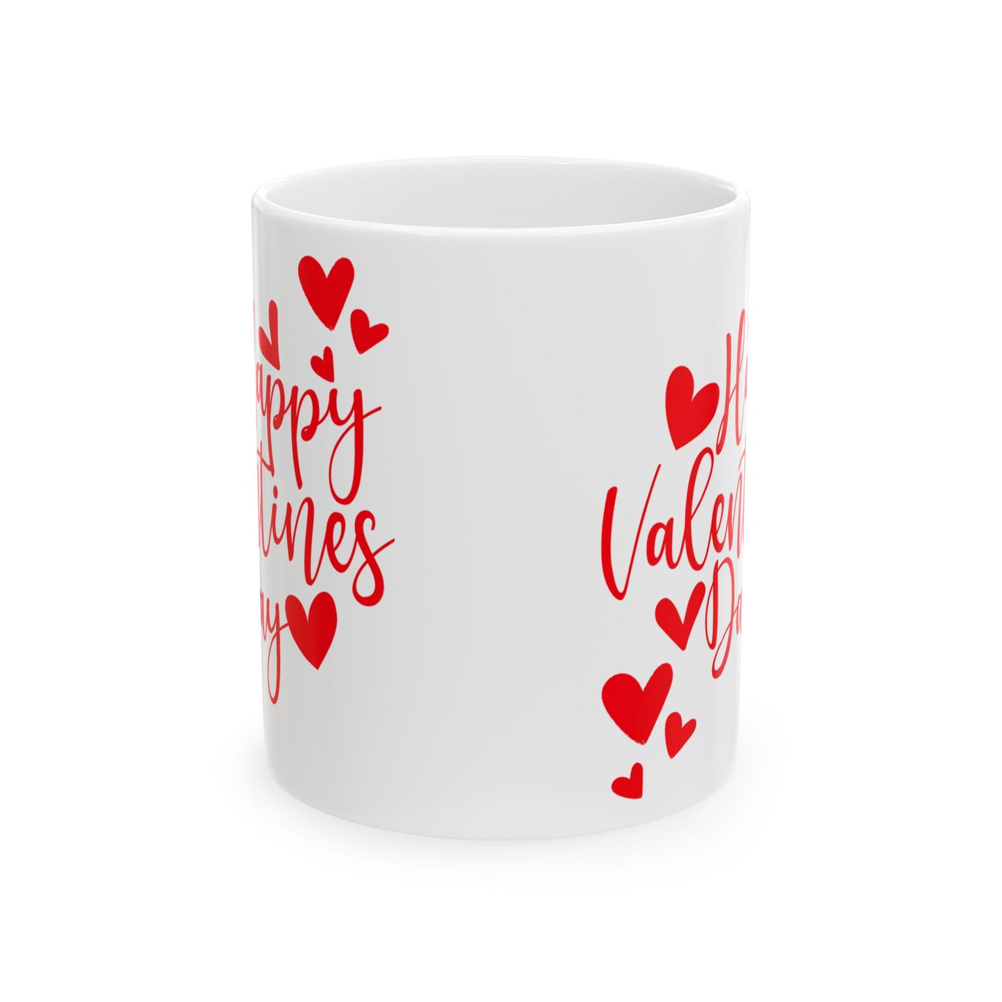 Valentine's Day Ceramic Mug, Red and White Valentine's Mug, Happy Valentine's Day Coffee Cup, Love Heart Tea Mug, Valentine's Day Gift Mug,