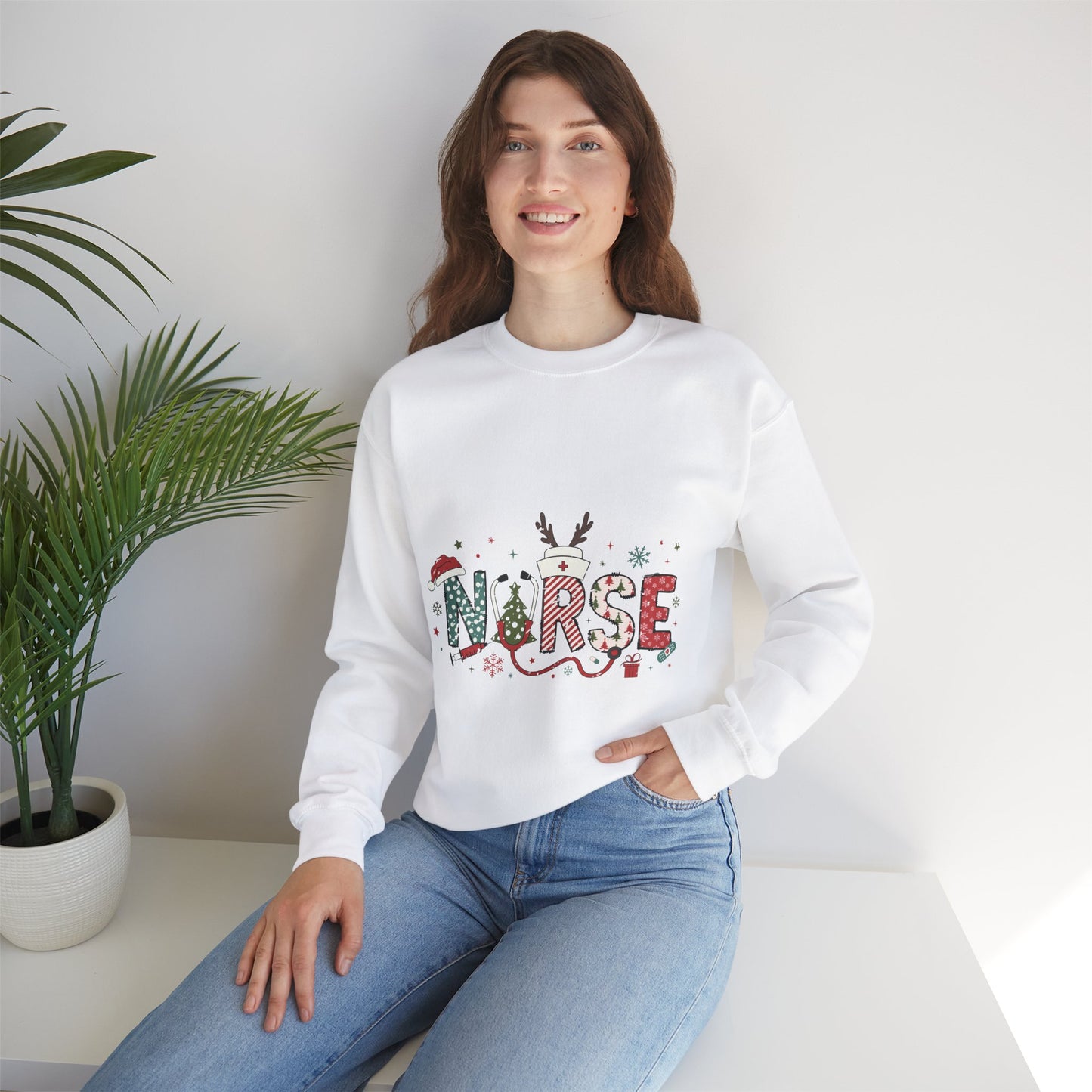 Nurse Christmas Unisex Heavy Blend™ Crewneck Sweatshirt