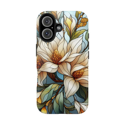 Stain glass Floral Design I-phone Case, Elegant Floral Tough Phone Case - Stylish Protection for Every Occasion, I-phone 13, 14, 15, 16