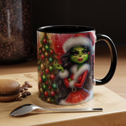 Christmas Coffee Mug, The Grinch, Ms. Grinch Ceramic Mug (11 oz, 15 oz), Grinch Christmas, Holiday Decor