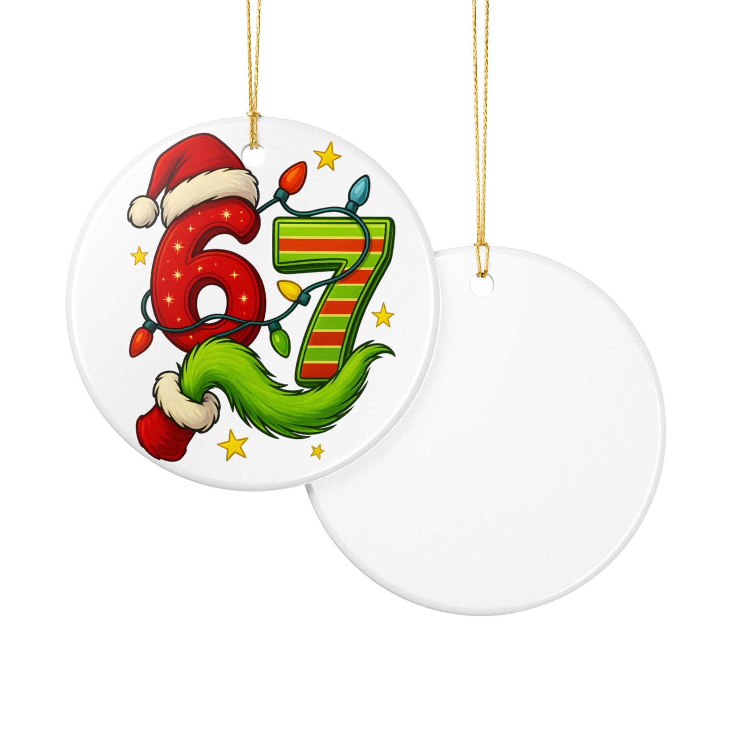 Christmas 67 Number Ornament ceramic ornament | Viral Holiday Decoration