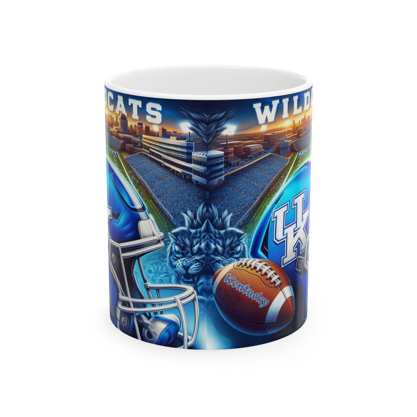 University of Kentucky Mug, NCAA Football Coffee Cup, U of K Ceramic Mug, Wildcats Fan Gift, 11oz 15oz Mug
