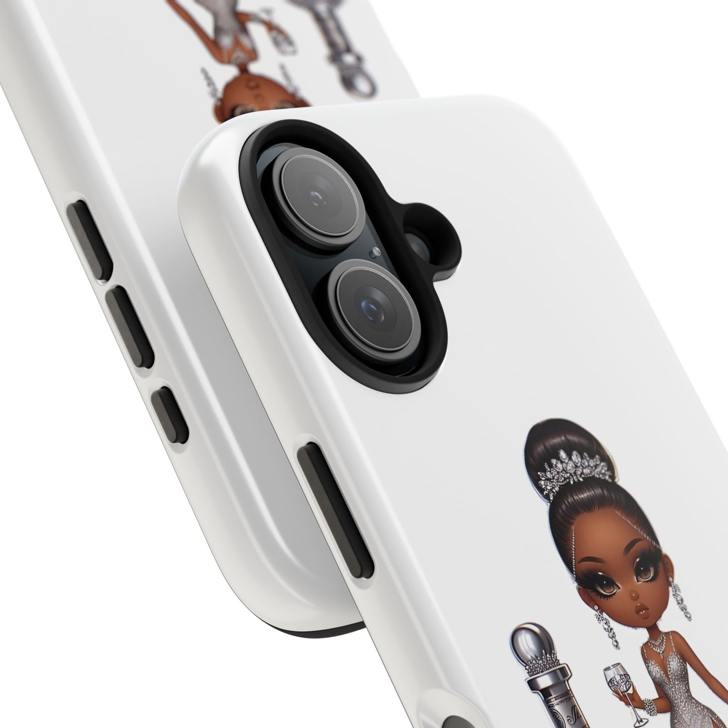 Female Phone Case, Tough Phone Cases for Women, Stylish Phone Protector, Elegant Lady Phone Cover, Fashionable White Phone Case