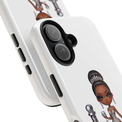 Female Phone Case, Tough Phone Cases for Women, Stylish Phone Protector, Elegant Lady Phone Cover, Fashionable White Phone Case