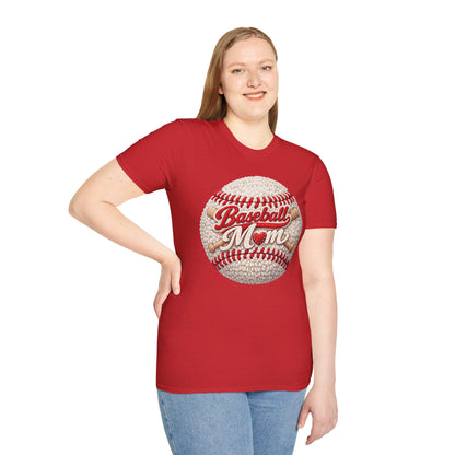 Baseball Mom T-Shirt | Vintage Stitch Baseball Graphic