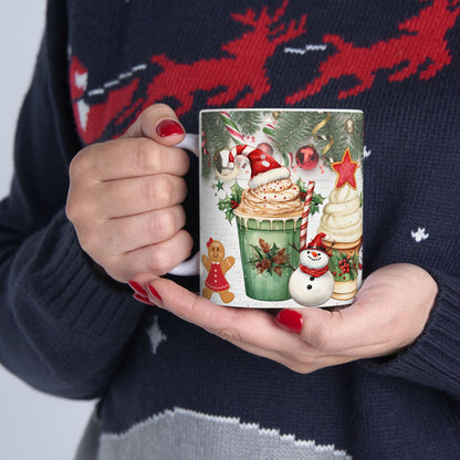 Christmas Holiday Themed Ceramic Mug, 11oz, 15oz