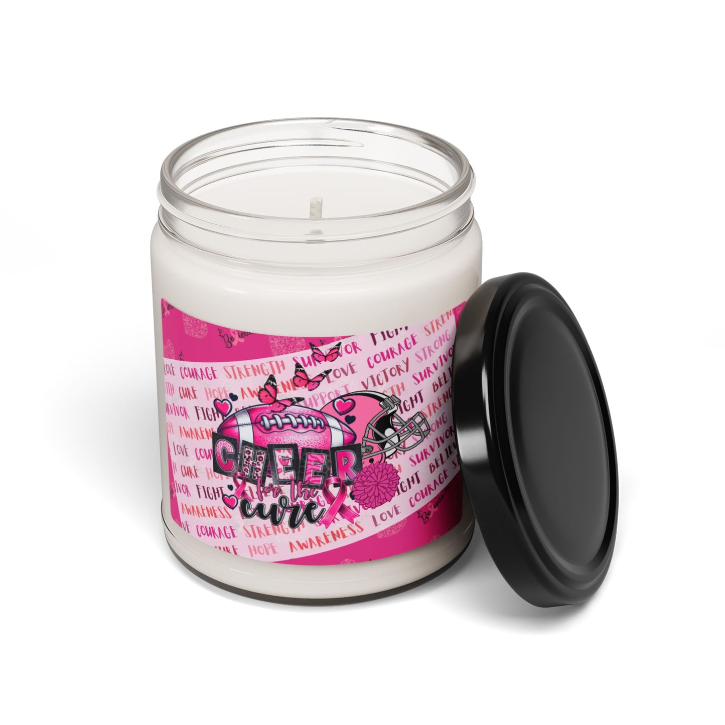 Cheer for the Cure Soy Candle 9oz, Breast Cancer Soy Candle 9oz