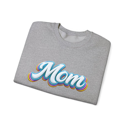 Retro Rainbow 'Mom' Script Sweatshirt | Mother's Day, Mom Shirt