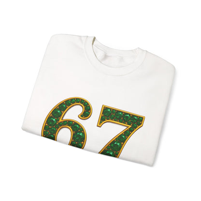 Dripping Green Gold 67 Sweatshirt | Number 67 Jersey Style
