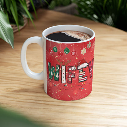 Christmas Mug, Red Ceramic Mug, Wifey Christmas Mug, 11oz, 15oz