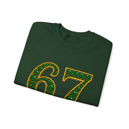 Dripping Green Gold 67 Sweatshirt | Number 67 Jersey Style