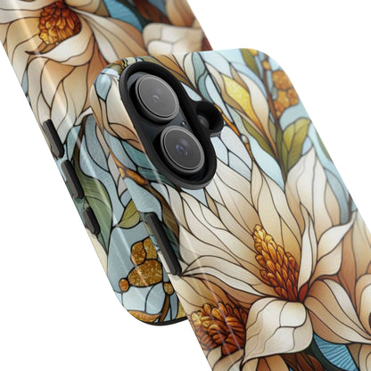 Stain glass Floral Design I-phone Case, Elegant Floral Tough Phone Case - Stylish Protection for Every Occasion, I-phone 13, 14, 15, 16