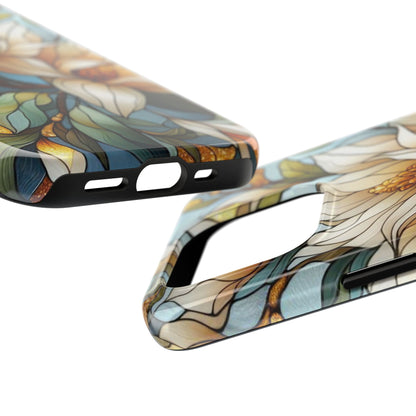 Stain glass Floral Design I-phone Case, Elegant Floral Tough Phone Case - Stylish Protection for Every Occasion, I-phone 13, 14, 15, 16