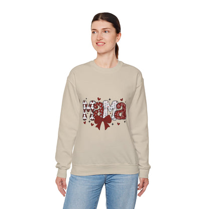 Crewneck Sweatshirt - Coquette Mama, Mama Valentine's, Alpha Doodle Design