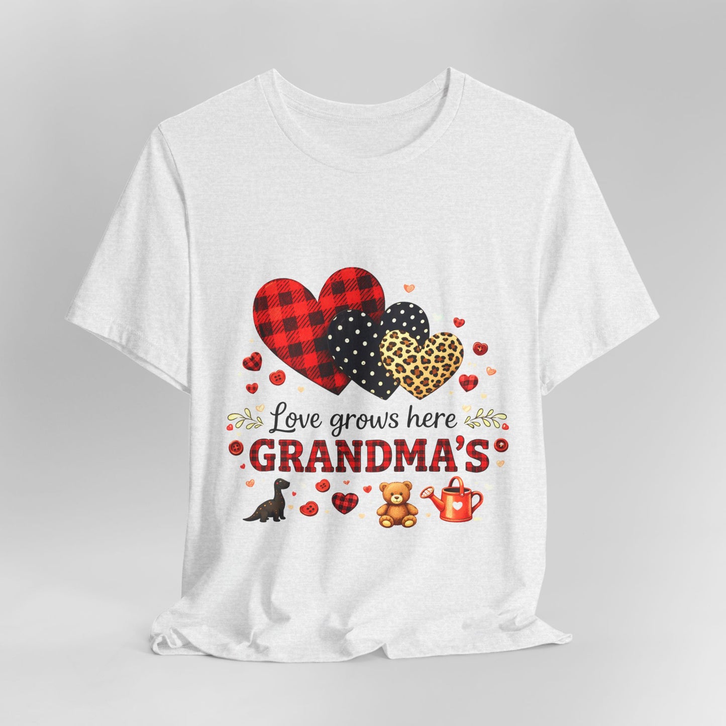 Love Grows Here- Grandmas Garden Heart TShirt | Cozy Country Valentine Tee for Grandmothers