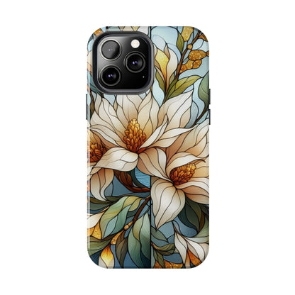 Stain glass Floral Design I-phone Case, Elegant Floral Tough Phone Case - Stylish Protection for Every Occasion, I-phone 13, 14, 15, 16