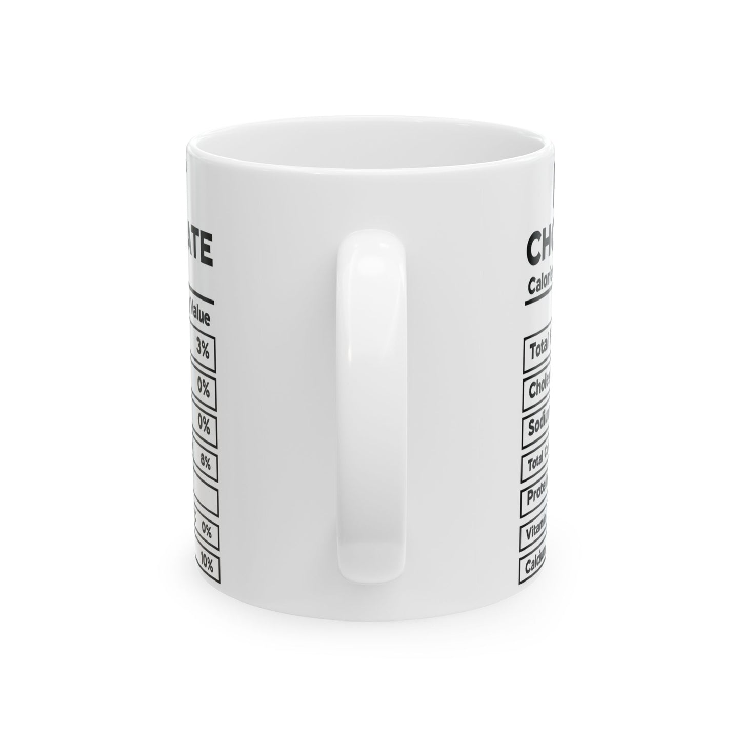 Hot Chocolate Mug, Nutrional Facts Hot Chocolate Coffee Cup, Christmas Gift, Ceramic Mug, 11oz, 15oz