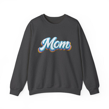 Retro Rainbow 'Mom' Script Sweatshirt | Mother's Day, Mom Shirt