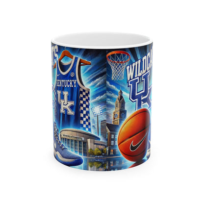 University of Kentucky Mug, NCAA Basketball Coffee Cup, U of K Ceramic Mug, Wildcats Fan Gift, 11oz Coffee Cup