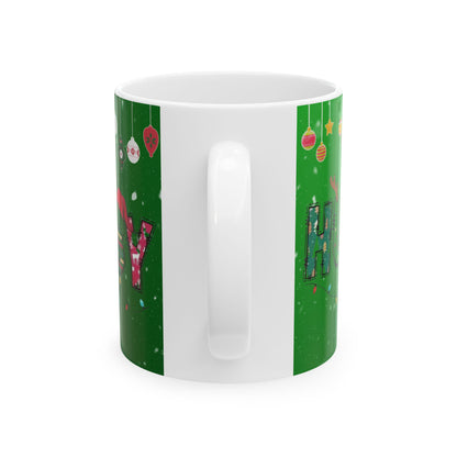 Christmas Mug, Christmas Coffee Cup, Green Ceramic Mug, Hubby Christmas Mug, 11oz, 15oz