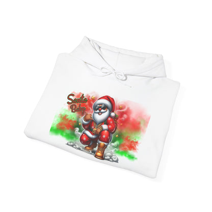 Hip Hop Santa Christmas Hoodie, Santa Baby Winter Apparel, Holiday Gift Ideas, Black Unisex Sweatshirt, Xmas Pullover, Festive Outerwear