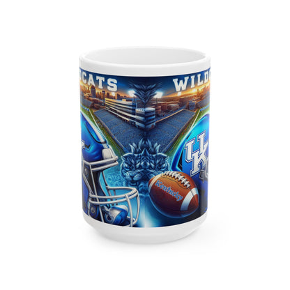 University of Kentucky Mug, NCAA Football Coffee Cup, U of K Ceramic Mug, Wildcats Fan Gift, 11oz 15oz Mug