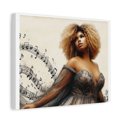 Musical Melody Canvas Art, Elegant Home Decor, Music Lover Gift, Wall Decor, Singer Portrait, Unique Art