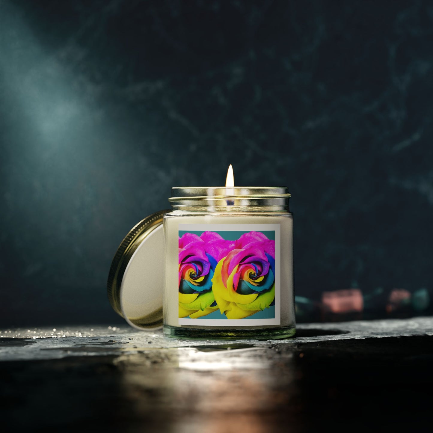 Colorful Rose Design Scented Candles | Aromatherapy Gift, Home Decor, Relaxation, Birthday, Mother's Day, Easter
