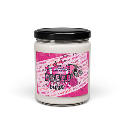 Cheer for the Cure Soy Candle 9oz, Breast Cancer Soy Candle 9oz