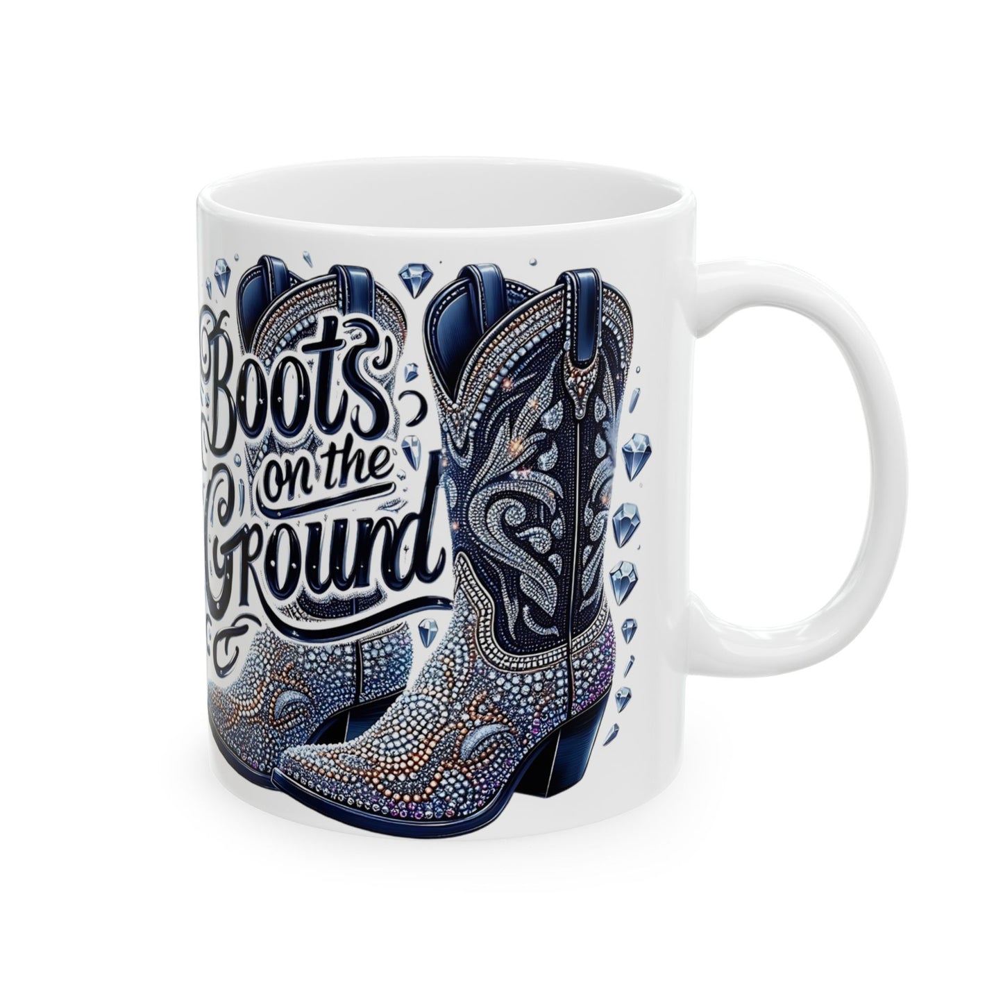 Boots on the Ground Ceramic Mug - Rustic Western Coffee Cup, Country Decor, Gift for Cowgirl, Rodeo Lover, Home Barware