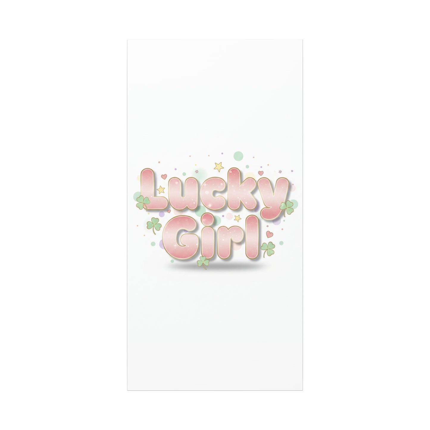 Lucky Girl mantra Canvas, Manifest Luck wall art | 2026 lucky charms, pastel metallic accents