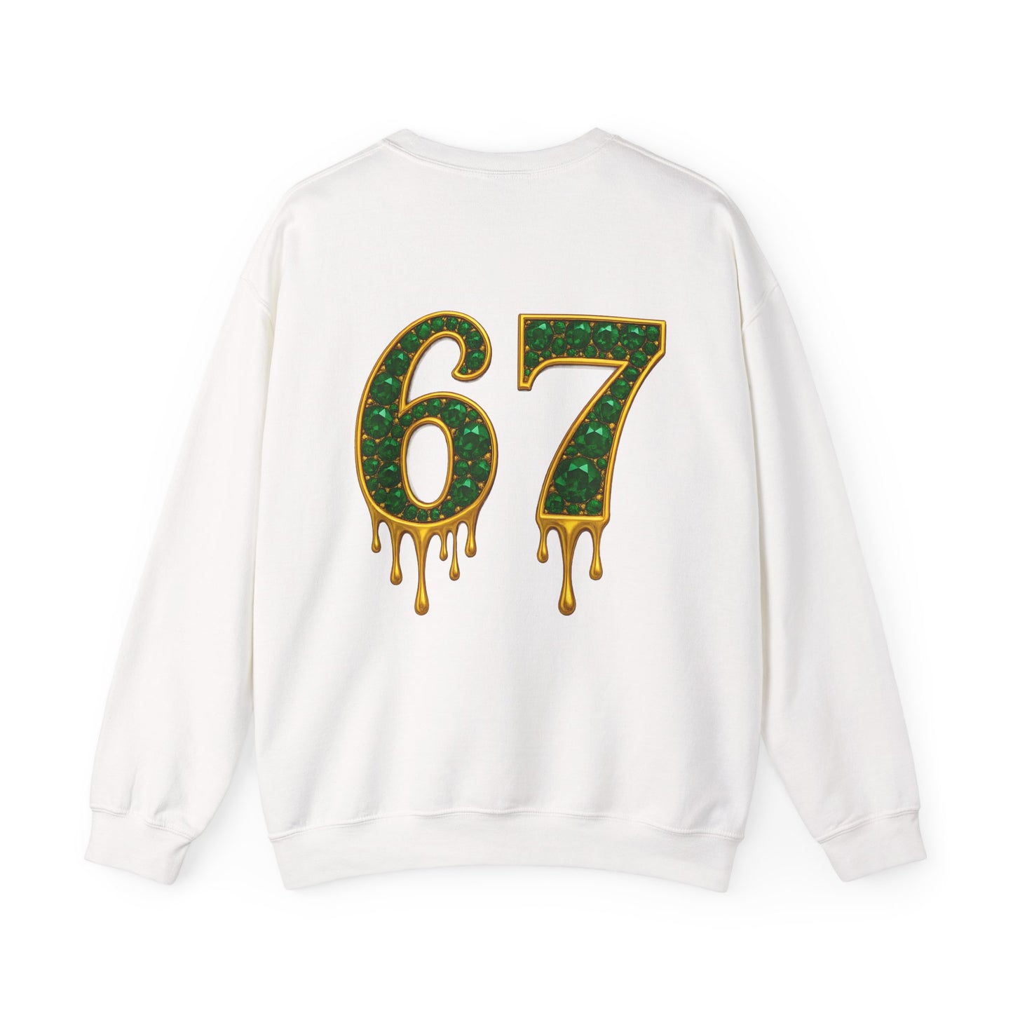 Dripping Green Gold 67 Sweatshirt | Number 67 Jersey Style