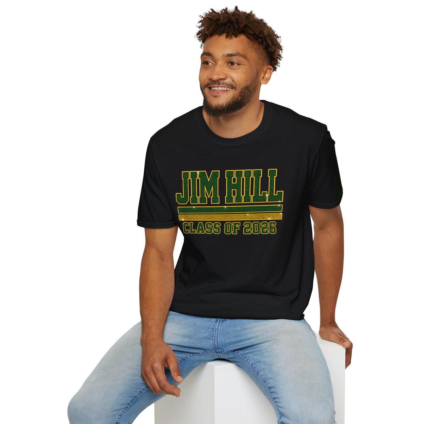 Jim Hill Class of 2026 Graduation T-Shirt — Green & Gold Varsity Grad Tee