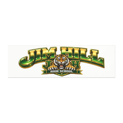 Jim Hill Tigers Car Magnet — High School Spirit Auto Decal | Green & Gold Tiger Mascot Vinyl Car Sticker for Students, Graduates & Fans