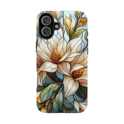Stain glass Floral Design I-phone Case, Elegant Floral Tough Phone Case - Stylish Protection for Every Occasion, I-phone 13, 14, 15, 16
