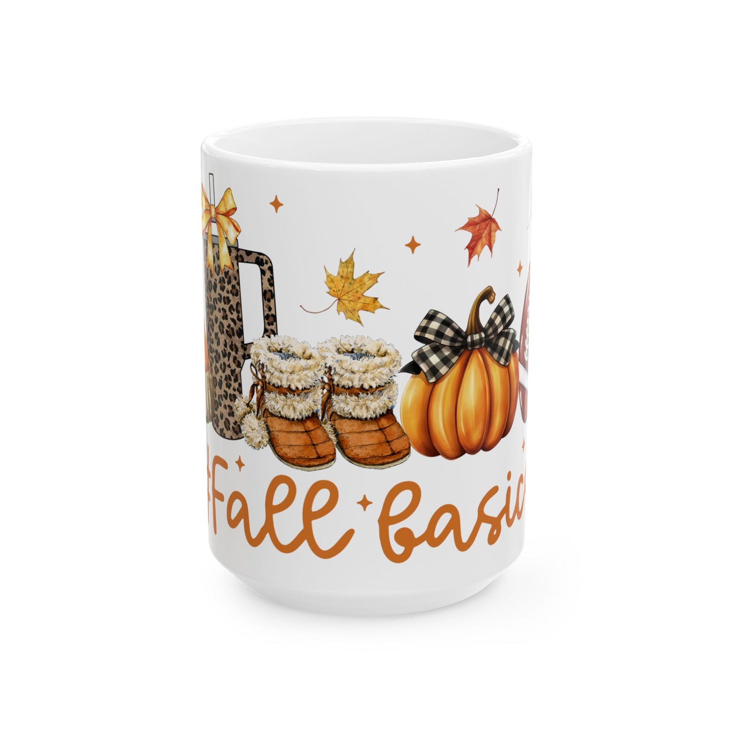 Fall Coffee Mug, Fall Coffee Cup, Fall Basics Ceramic Mug, 11oz, 15oz