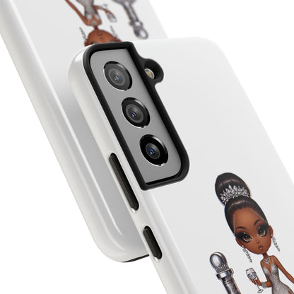 Female Phone Case, Tough Phone Cases for Women, Stylish Phone Protector, Elegant Lady Phone Cover, Fashionable White Phone Case