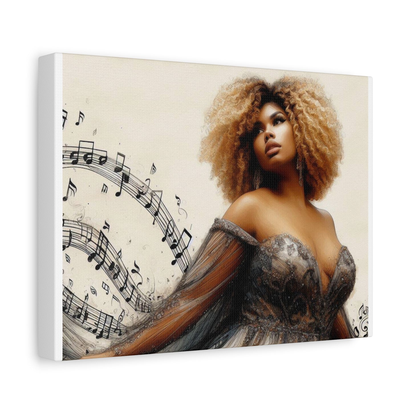 Musical Melody Canvas Art, Elegant Home Decor, Music Lover Gift, Wall Decor, Singer Portrait, Unique Art