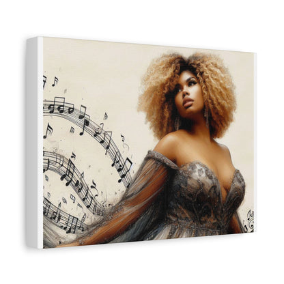 Musical Melody Canvas Art, Elegant Home Decor, Music Lover Gift, Wall Decor, Singer Portrait, Unique Art
