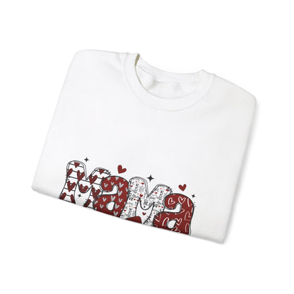 Crewneck Sweatshirt - Coquette Mama, Mama Valentine's, Alpha Doodle Design