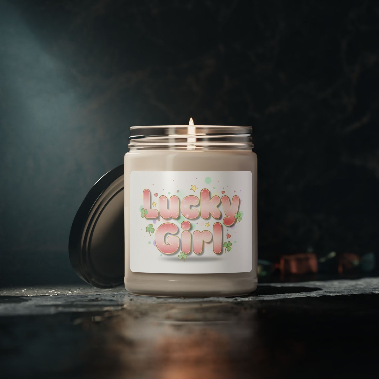 Lucky Girl Manifest Luck Candle, Soy 9oz | 2026 Lucky Charms, Pastel Sparkle