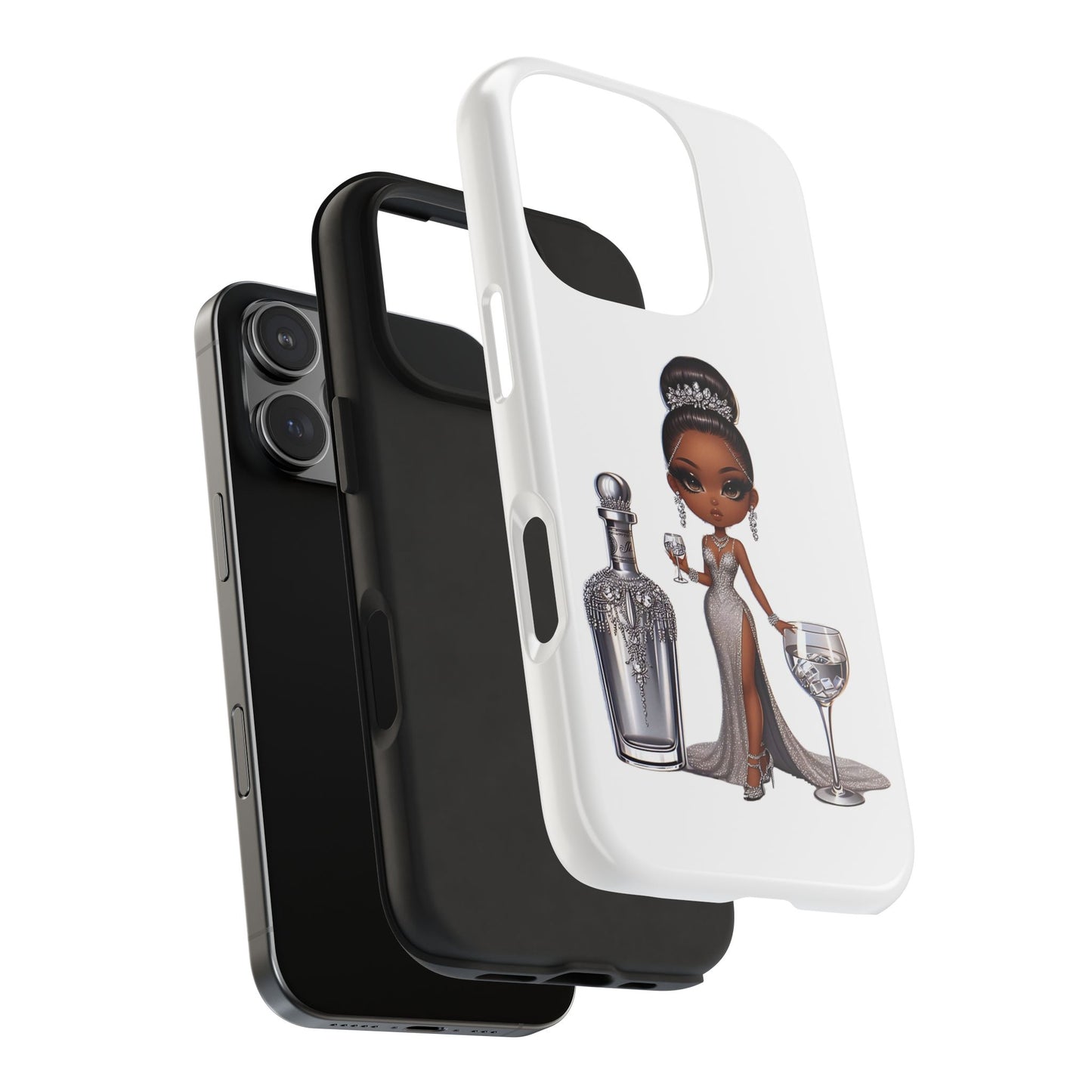 Female Phone Case, Tough Phone Cases for Women, Stylish Phone Protector, Elegant Lady Phone Cover, Fashionable White Phone Case