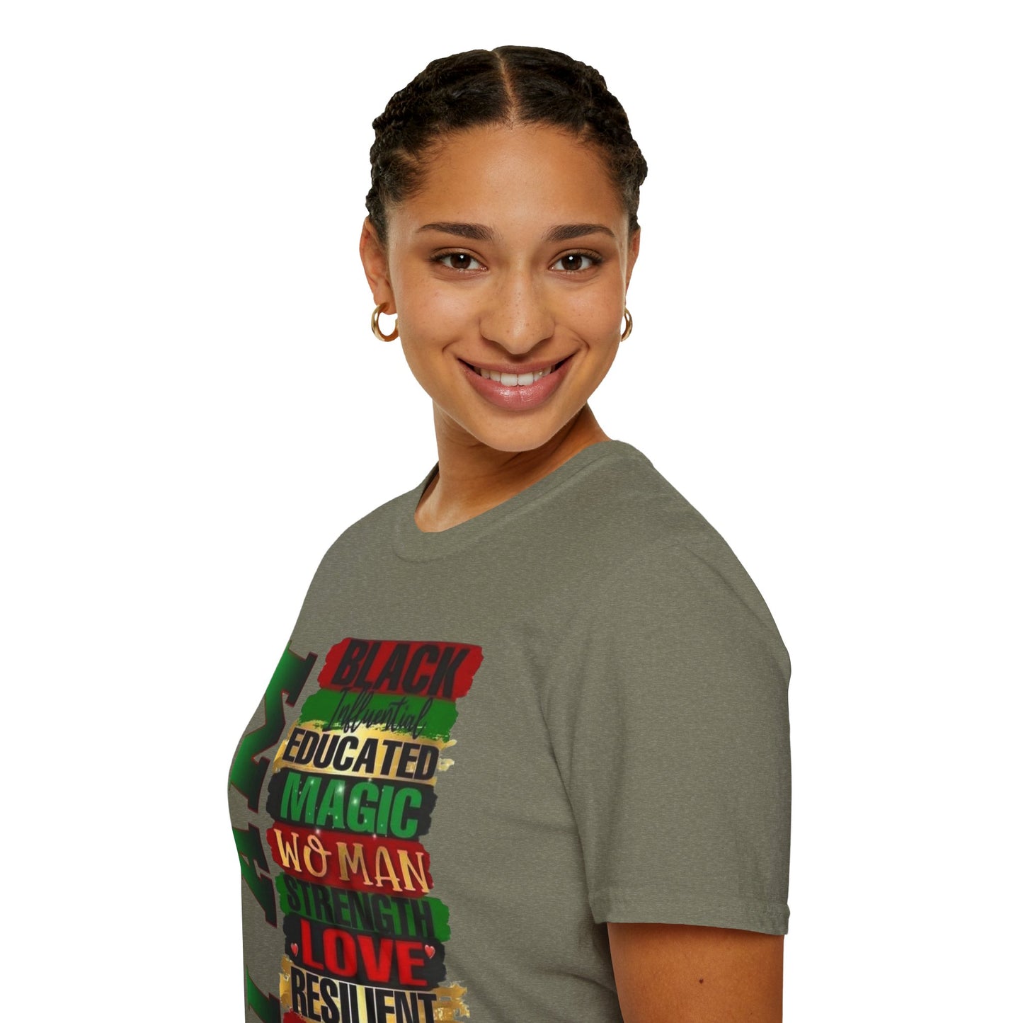 Empowering T-Shirt- I Am Black, Educated, Magic, Strong, Love, Resilient, Perfect for Celebrations, Gifts, Black History Month
