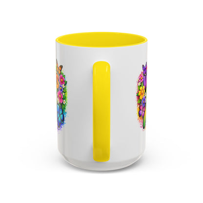 World's Best Mom mug | Accent Coffee Mug 11oz 15oz, colorful floral butterfly design