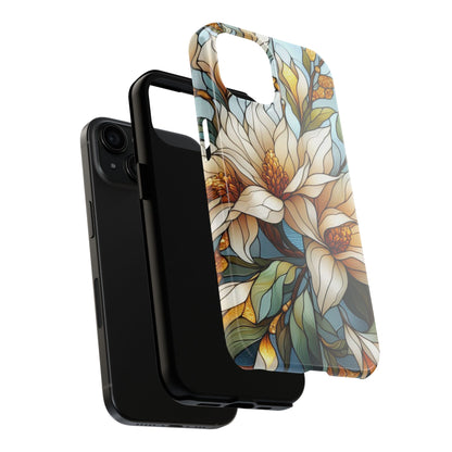 Stain glass Floral Design I-phone Case, Elegant Floral Tough Phone Case - Stylish Protection for Every Occasion, I-phone 13, 14, 15, 16